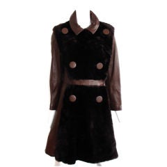 Retro Cardin shearling and leather coat