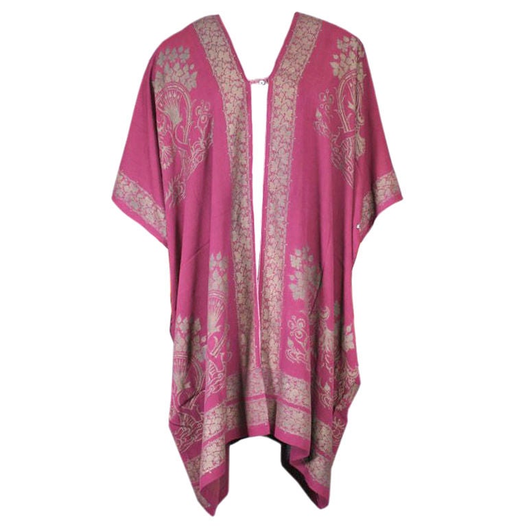 Rare Mariano Fortuny Berry Silk Crepe Coat For Sale