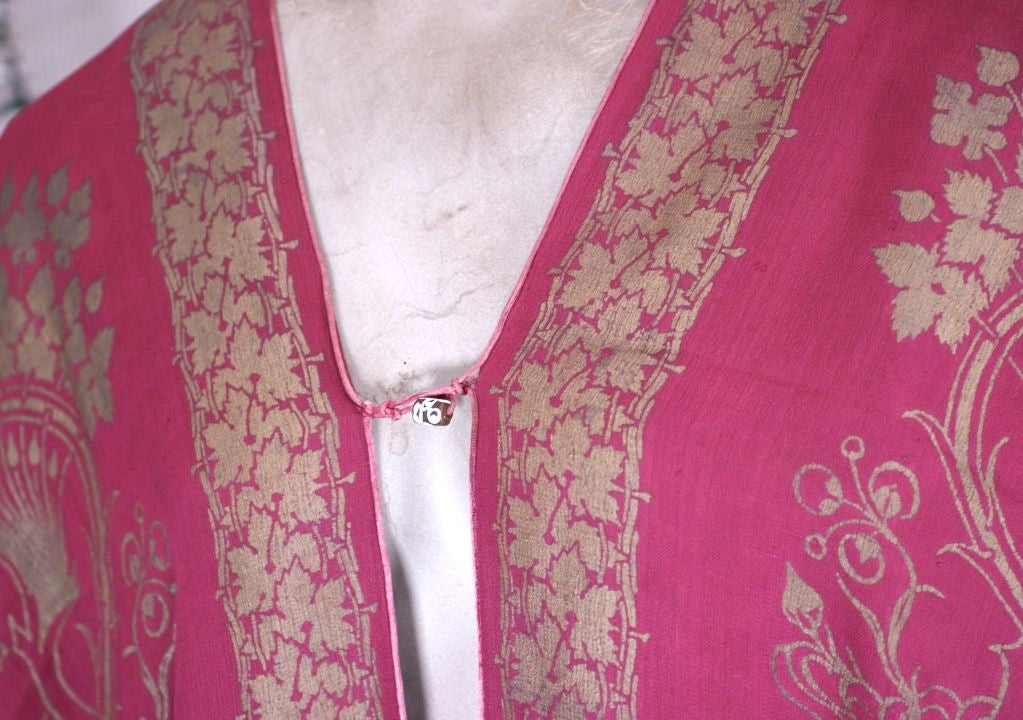 Pink Rare Mariano Fortuny Berry Silk Crepe Coat For Sale