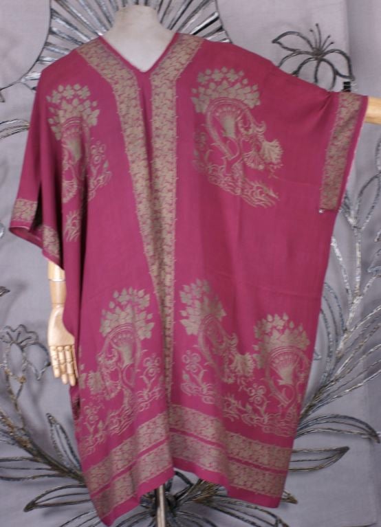 Women's Rare Mariano Fortuny Berry Silk Crepe Coat For Sale