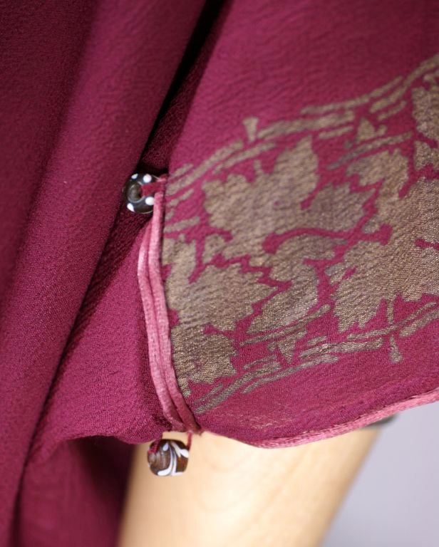 Rare Mariano Fortuny Berry Silk Crepe Coat For Sale 3