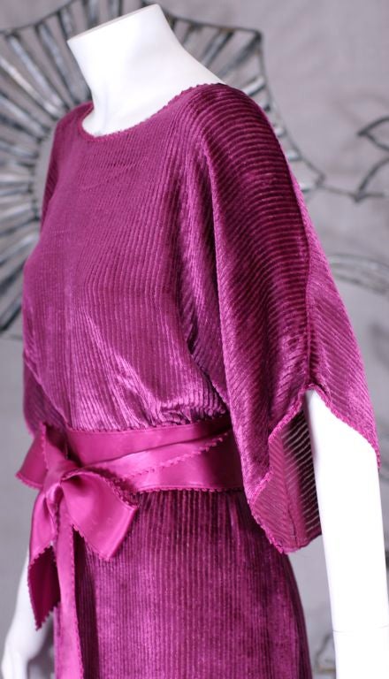 Women's Geoffrey Beene Fuschia Ribbed Panne Velvet Dress