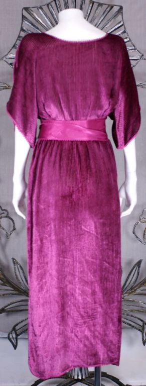 Geoffrey Beene Fuschia Ribbed Panne Velvet Dress 1