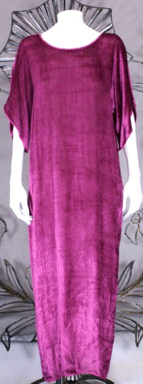 Geoffrey Beene Fuschia Ribbed Panne Velvet Dress 2