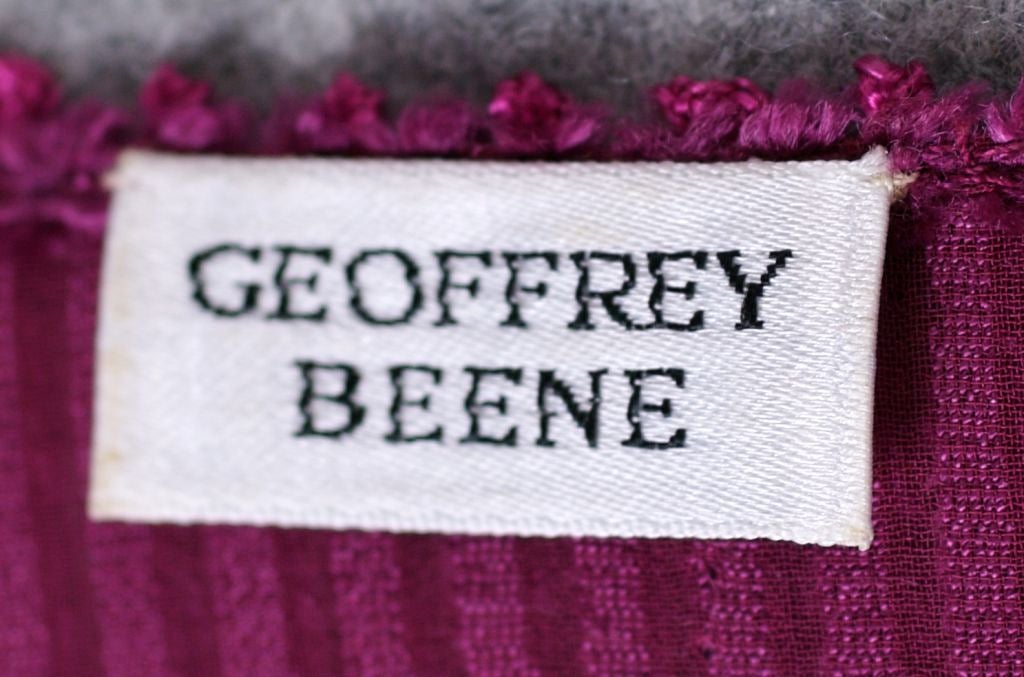 Geoffrey Beene Fuschia Ribbed Panne Velvet Dress 3