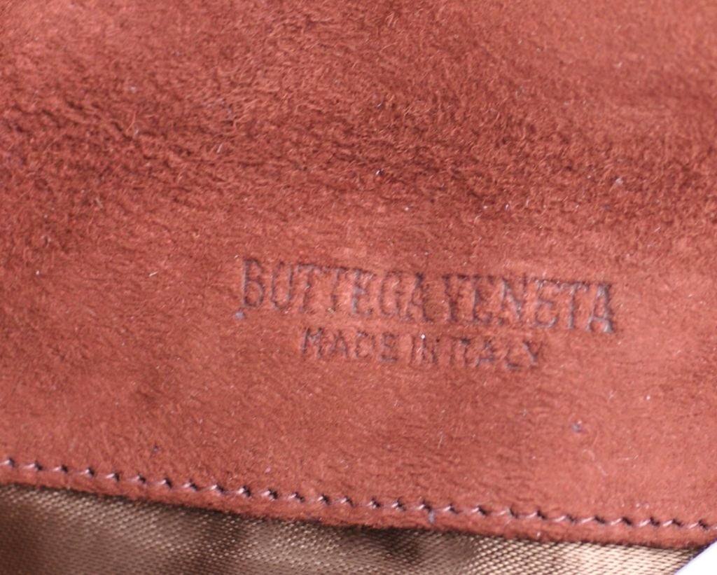Brown Fold Over Bottega Veneta Suede and Bakelite Clutch For Sale