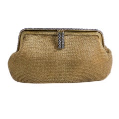 Vintage Golden Mesh Deco Clutch with Paste set Frame