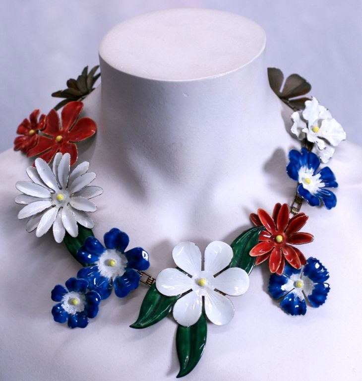 Sandor Floral Collar, circa 1960s In Excellent Condition For Sale In New York, NY