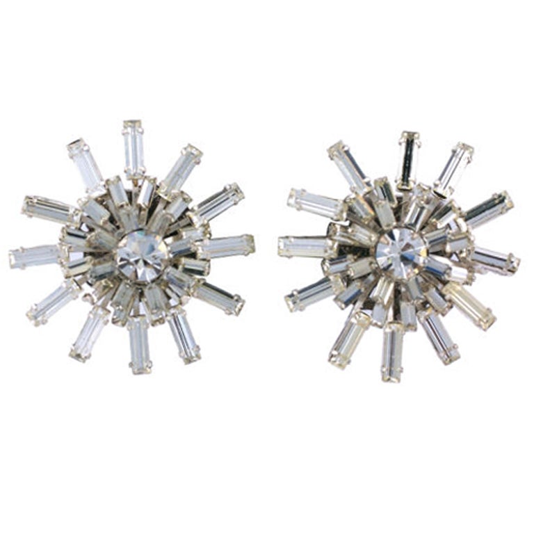 Miriam Haskell Baguette Starburst Earrings