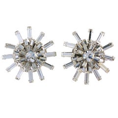 Retro Miriam Haskell Baguette Starburst Earrings