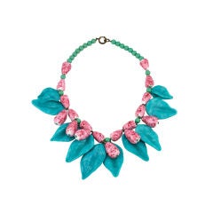 French Pate de Verre Leaf Bib 4
