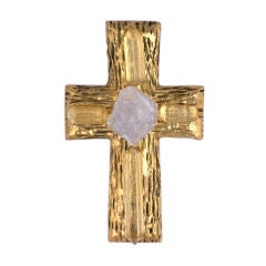 Chanel Rock Crystal Cross Brooch/Pendant 5