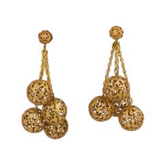 Miriam Haskell filigree ball earrings