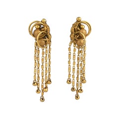 Miriam Haskell long fringe dangle earrings
