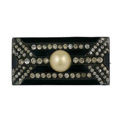 Deco French Paste and Enamel Brooch