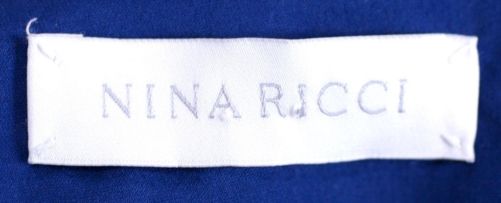 Nina Ricci Midnight Blue Crinkled Silk Suit, Olivier Theyskens For Sale 2