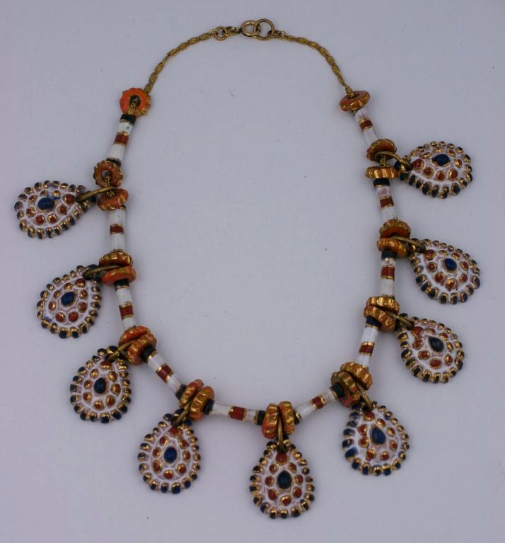 Unusual Rebajes Ceramic Pendant Necklace In Excellent Condition For Sale In New York, NY