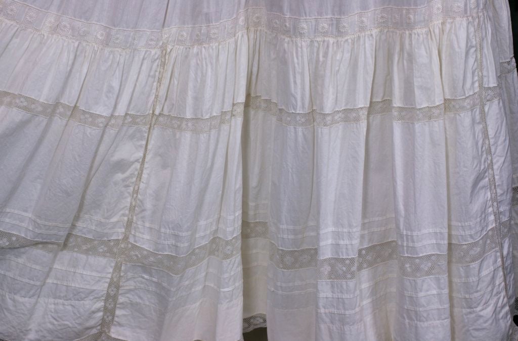 Gray Edwardian Lace inserted Petticoat For Sale