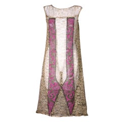 Art  Deco Gold Lace and Beaded Flapper Dress