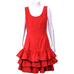 Moschino Red Cotton Zipper Trimmed Dress 11