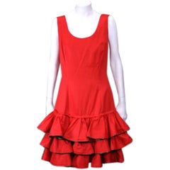 Moschino Red Cotton Zipper Trimmed Dress