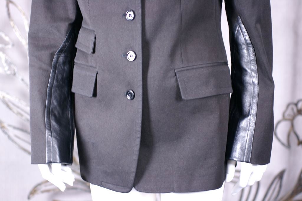 Black Jean Charles de Castelbajac Stretch Twill Riding Jacket For Sale