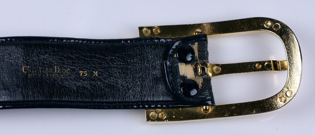 Black Dior Logo Belt 1970s