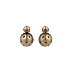 Retro Sapphire Ball Earrings