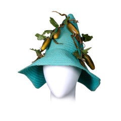 Figural Pickle Straw Sun Hat, Maybelle Marie Birch, California