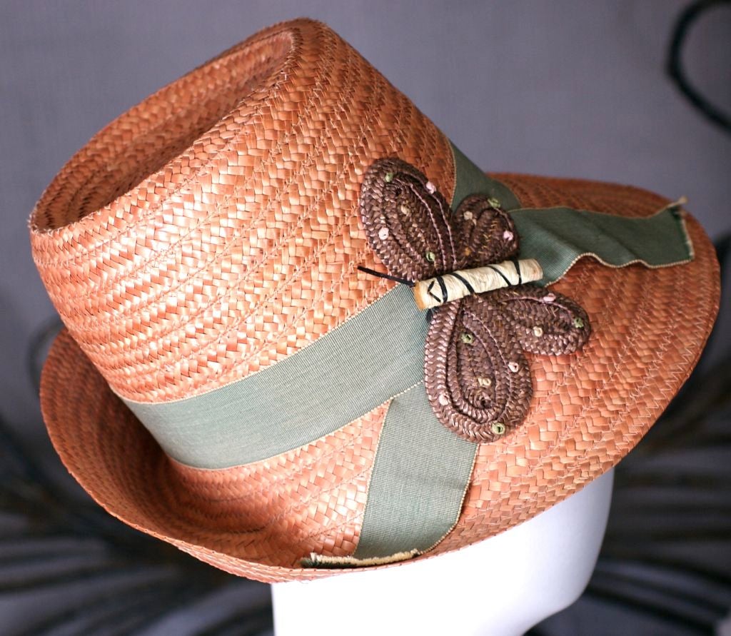 Women's Butterfly Straw Hat, Italy