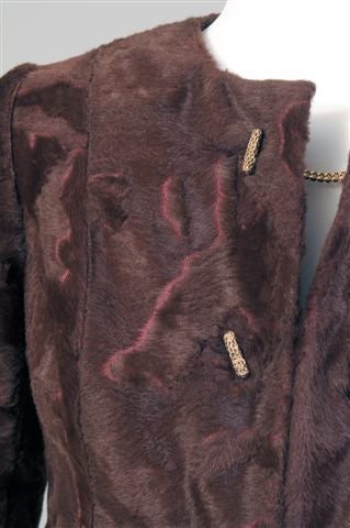 Brown & Orange Faux Broadtail Jacket