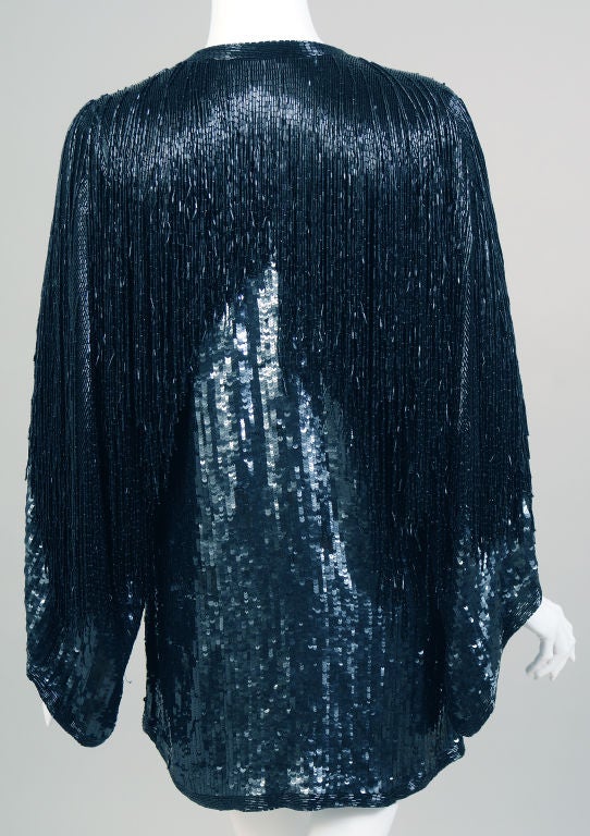 Women's Halston Jacket Beaded Fringe & Sequins, 1970's