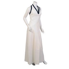 1970's Snow White Leather Halter Dress 2