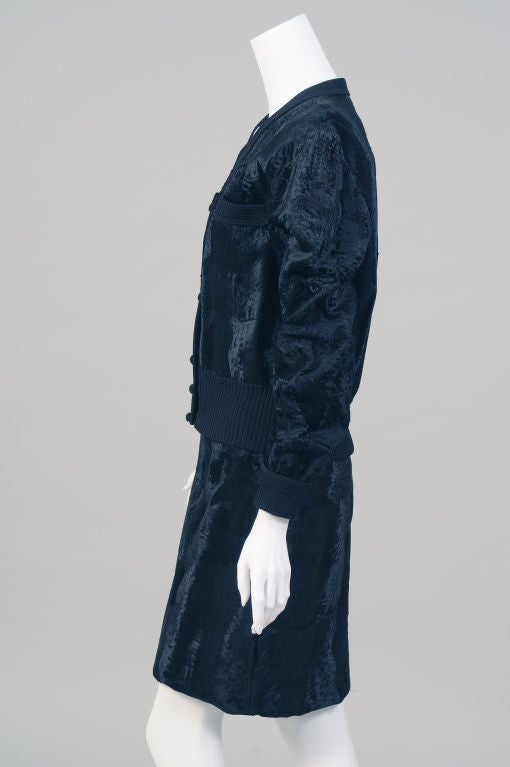 Women's Amen Wardy Black Broadtail Jacket and Skirt For Sale