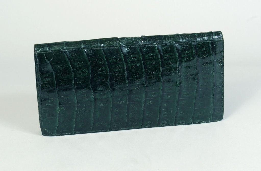 Green Alligator Clutch