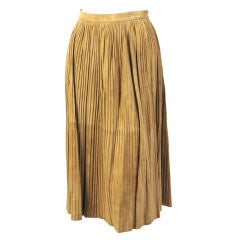 Retro Mario Valentino Pleated Suede Skirt