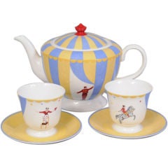 Vintage Hermes Circus Theme Tea Set