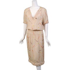 Chloe Modernist Silk Print Dress