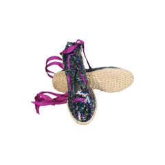 Retro Sequin Covered Espadrilles