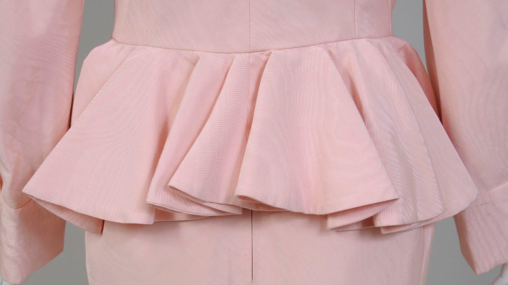 Emanuel Ungaro Numbered Haute Couture Pink Silk Suit In Excellent Condition In New Hope, PA