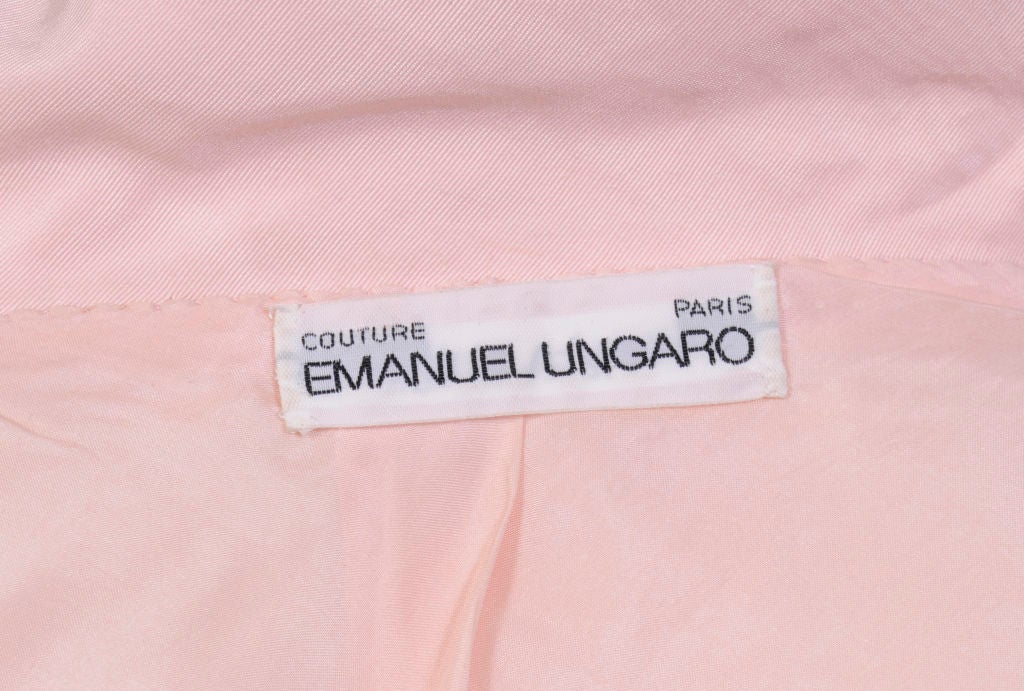 Women's Emanuel Ungaro Numbered Haute Couture Pink Silk Suit