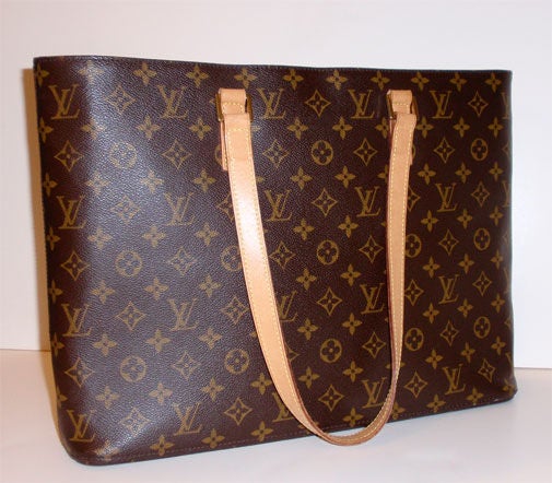 Women's Louis Vuitton Brown Leather Monogram Leather Handbag, Circa 1990