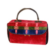 Vintage Roberta Di Camerino Red Cloth Handbag, Circa 1970
