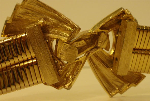 Judith Leiber Gold Belt with Rhinestones, Circa 1990 1