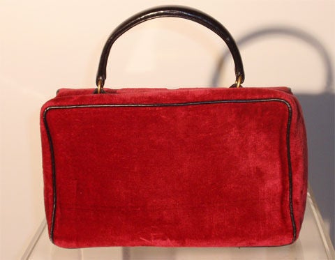 Roberta Di Camerino Red Cloth Handbag, Circa 1970 4