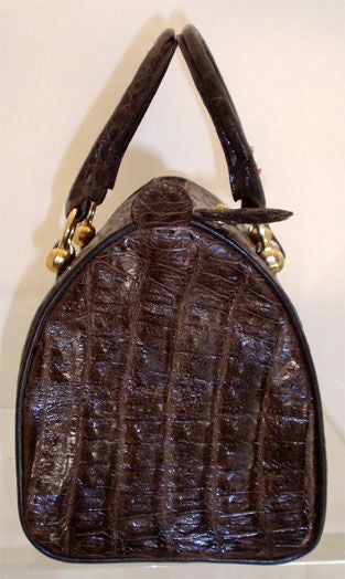 Kayman Coffee Brown Alligator Speedy Handbag, Circa 2000 1