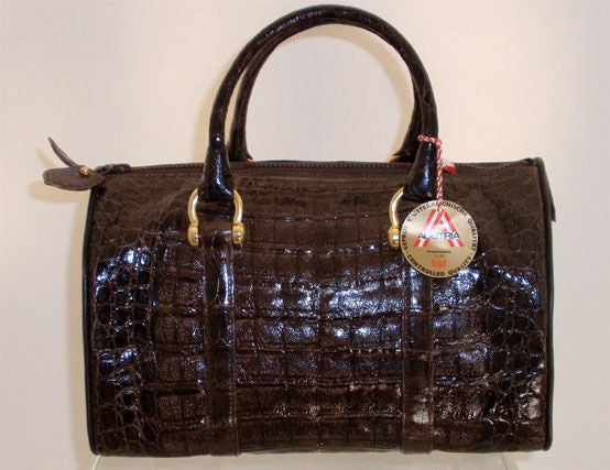 Kayman Coffee Brown Alligator Speedy Handbag, Circa 2000 2