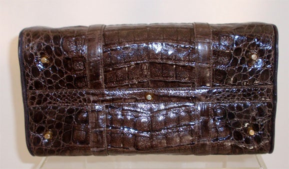 Kayman Coffee Brown Alligator Speedy Handbag, Circa 2000 3