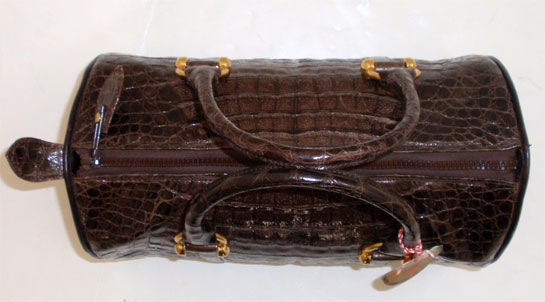 Women's Kayman Coffee Brown Alligator Speedy Handbag, Circa 2000