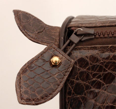 Kayman Coffee Brown Alligator Speedy Handbag, Circa 2000 5
